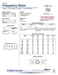 Datasheet TFM-11+ manufacturer Mini-Circuits